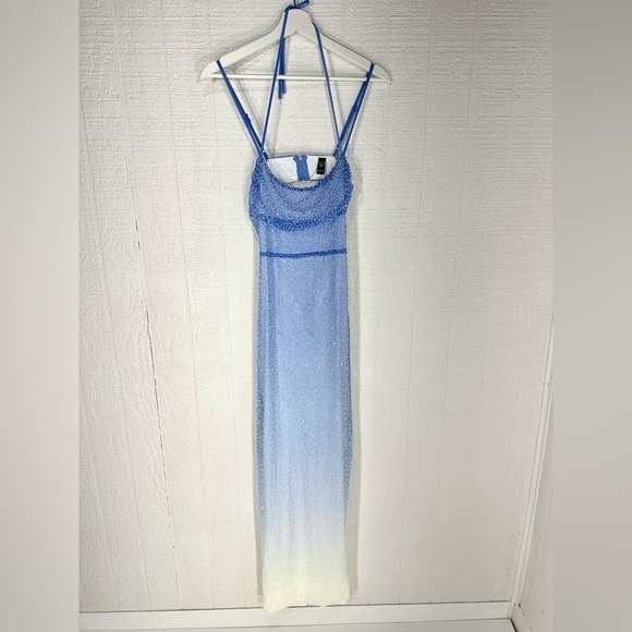 NWT Windsor Nia Beaded Ombre Mesh High Slit Formal Dress size XS - Picture 2 of 15